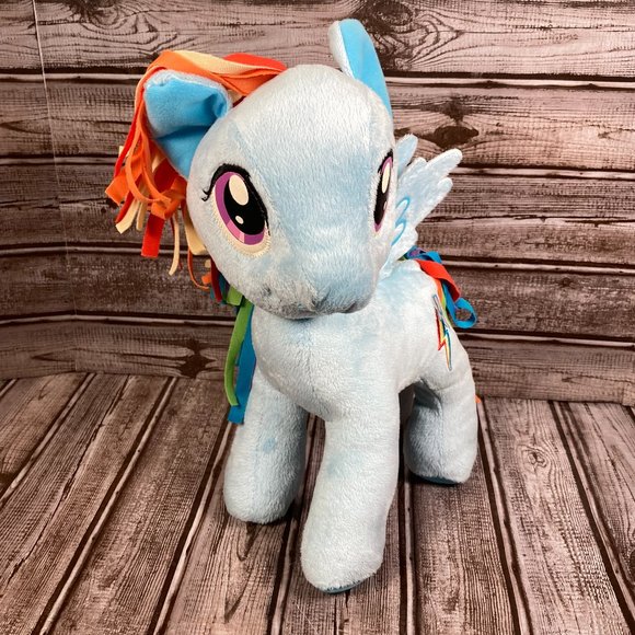 MY LITTLE PONY Rainbow Dash Plush Ribbon 2014 Blue Pegasus Stuffed Animal 12" - Picture 2 of 8